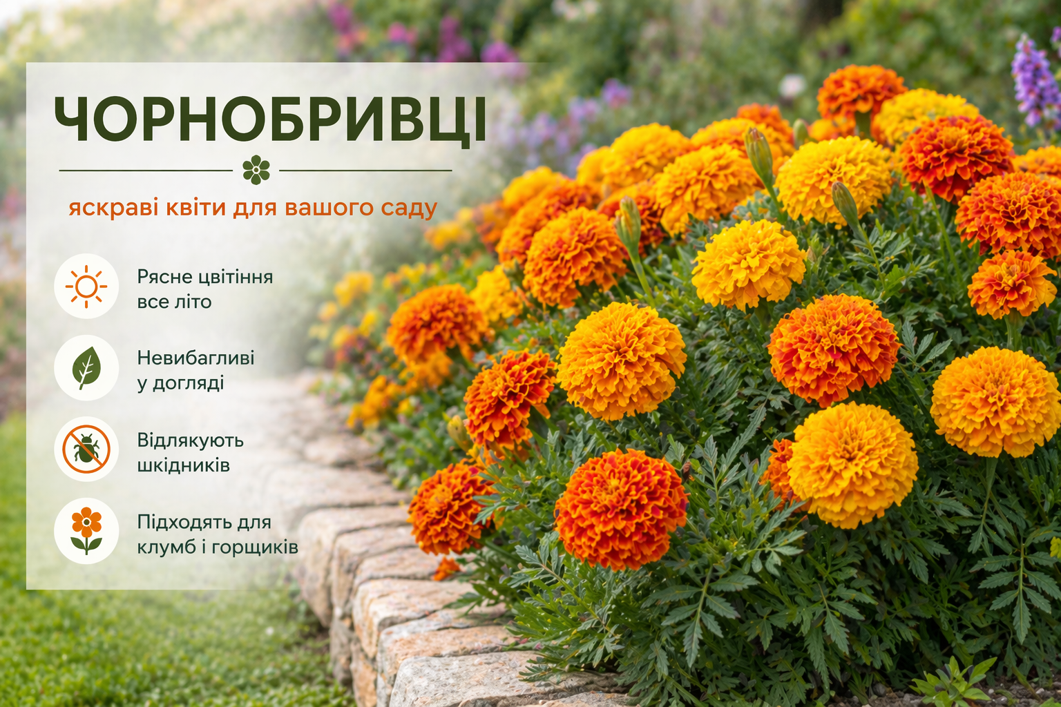 чорнобривці догляд