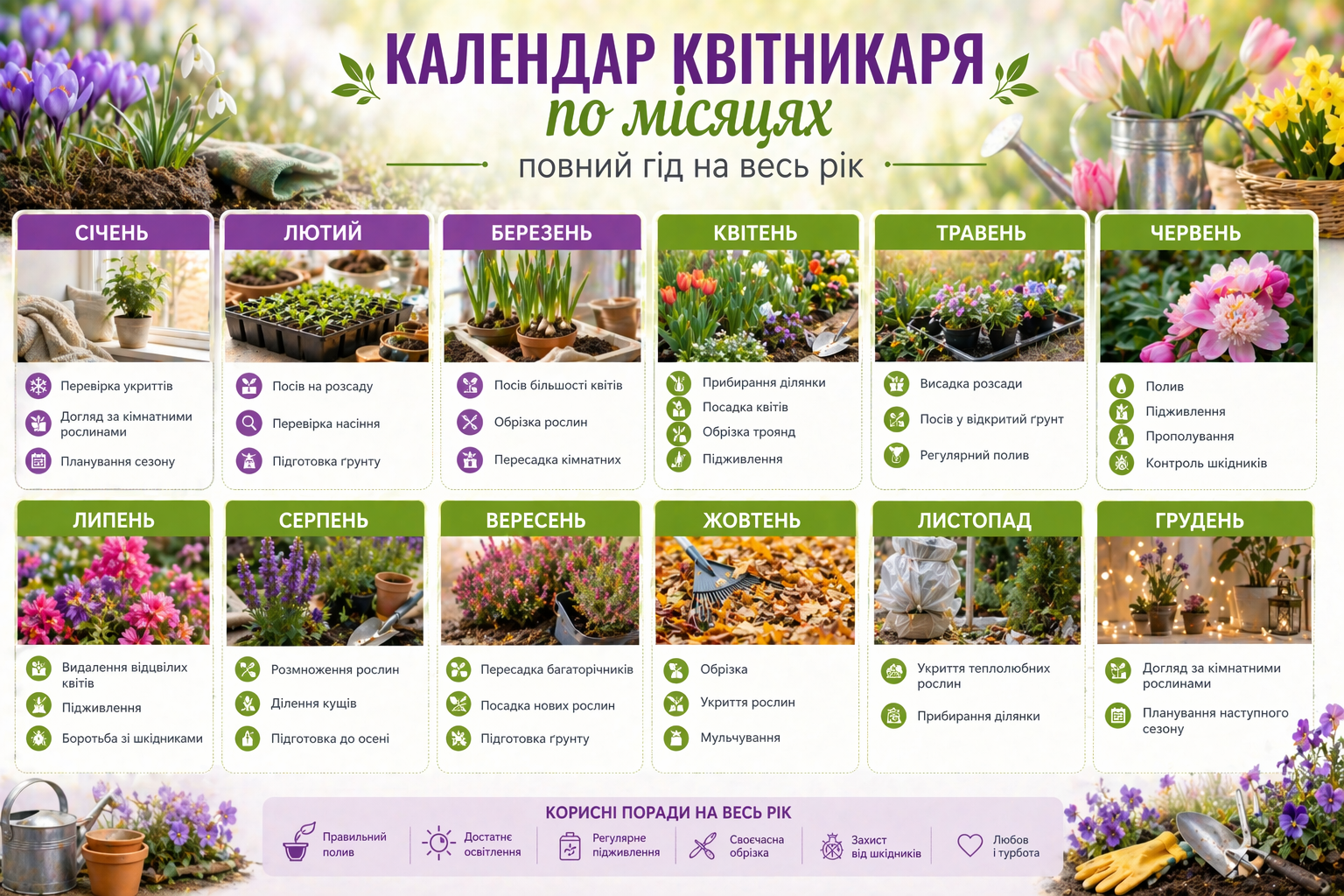 сезонні роботи в квітникарстві