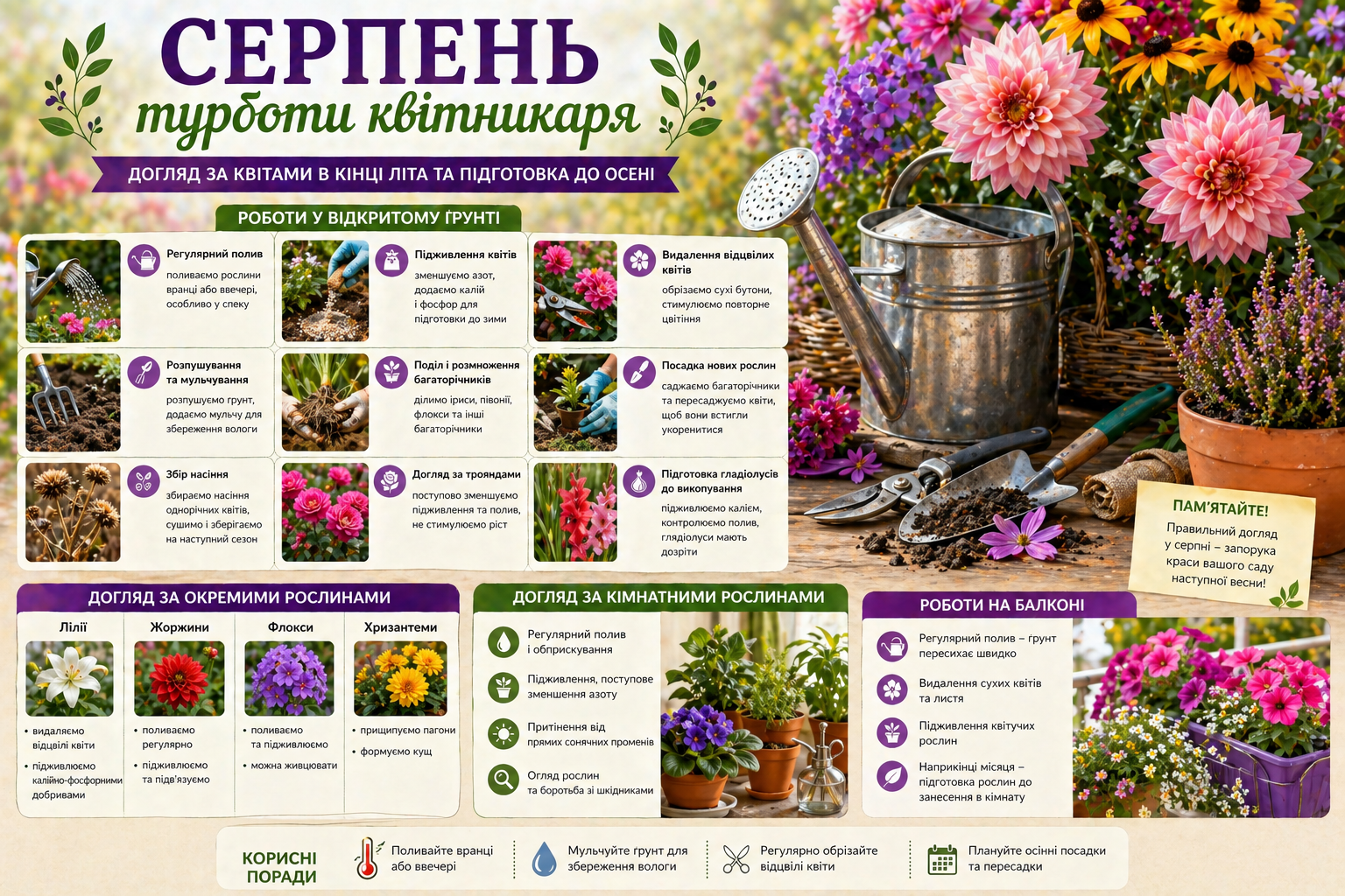 серпень квіти